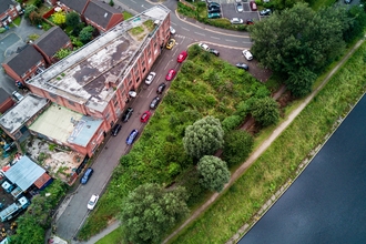 Bird's eye view of Paradise Works site based in Salford
