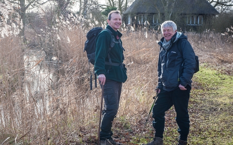 Andrew & Adrian with their walking gear on a reserve