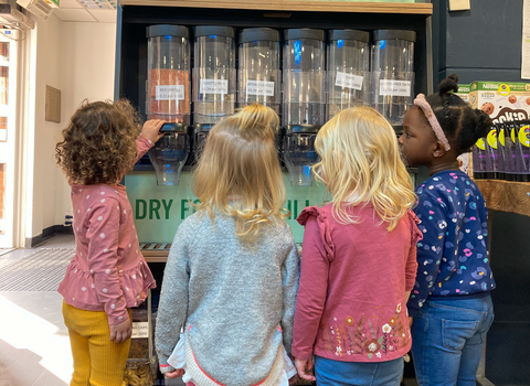 Children at their local refill station