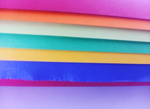 Sheets of coloured paper